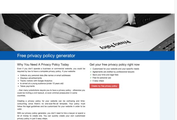 100 % Free Privacy Policy Generator Tool